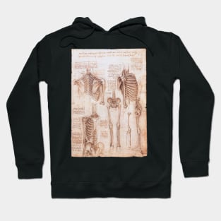 Human Anatomy Skeletons by Leonardo da Vinci Hoodie